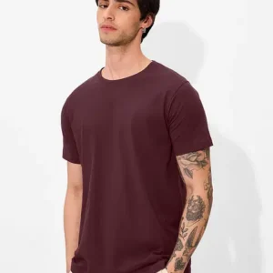 Men's Solid Maroon Classic Fit T-Shirt