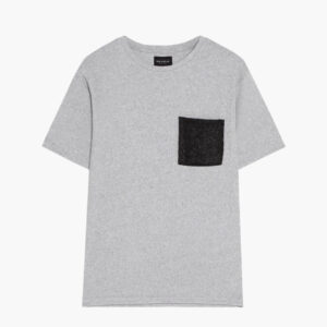 Men's Grey T-Shirt with Black Chest Pocket