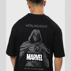 Men's Black Marvel Moon Knight Oversized T-Shirt
