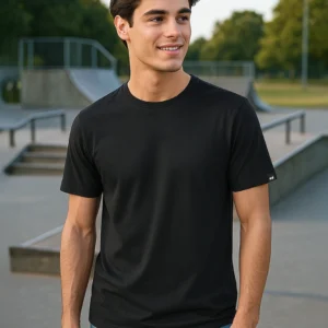 Men's Classic Black Crew Neck T-Shirt